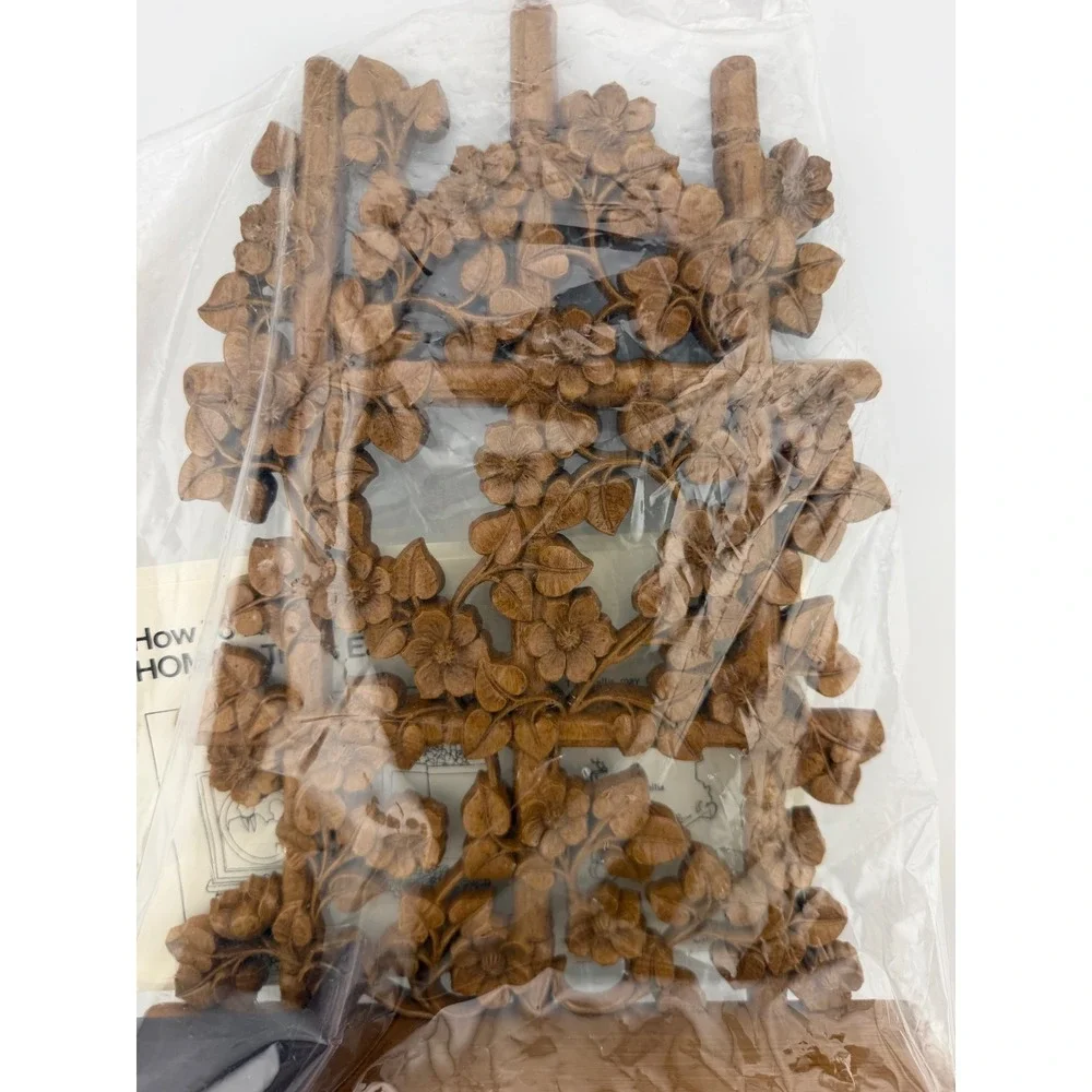 Homco Trellis Wall Shelf Easel 1534 Brown New Vintage 1984 Floral Faux Wood